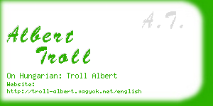 albert troll business card